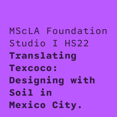 Translating Texcoco: Designing with Soil in Mexico City. MScLA Foundation Studio I HS22